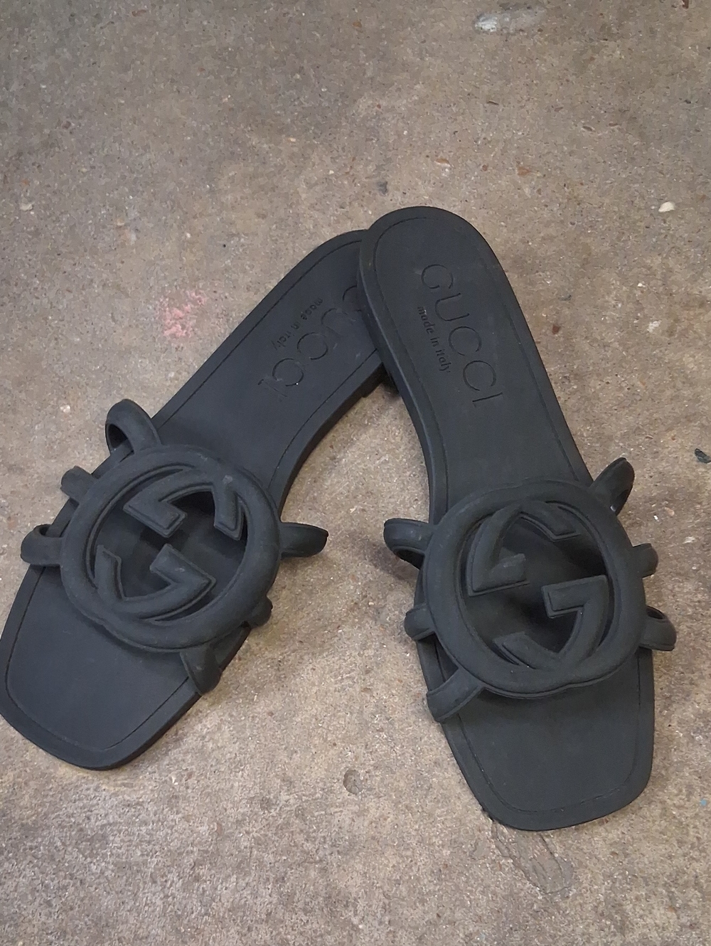 NWOT Womens Black Gucci Palma Slide Sandals